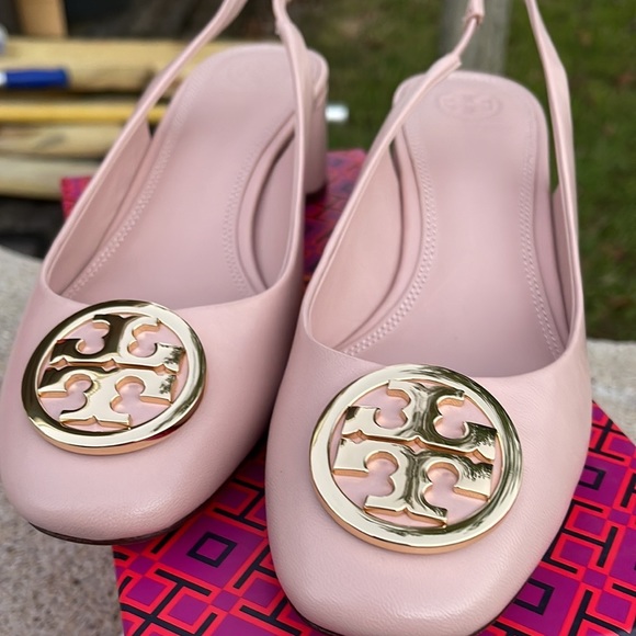 Tory Burch Shoes - Tory Burch Pink Slingback Flats